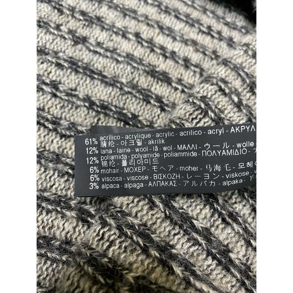 Zara Knit Italian Yarn Striped Knit Poncho - Picture 5 of 5